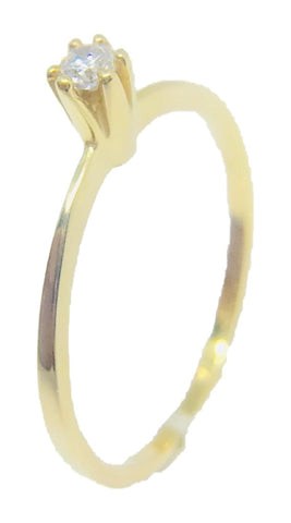 Anel Solitário 3mm Zircônia Ouro 18K - 70015102 - oticasvitoria