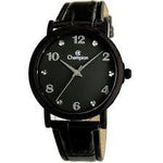 Relógio Champion Feminino Preto de Couro CN24253N - oticasvitoria