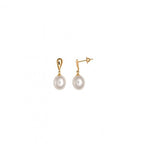 Brinco Pingente Pérola Biwa 7mm Ouro 18K - VJBR326