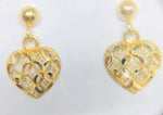 Brinco Pingente Coraçao Vazado Ouro 18K - 70016314 - oticasvitoria