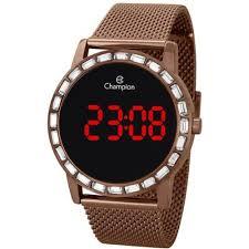 Relógio CHAMPION Digital Led Chocolate CH40160R - oticasvitoria