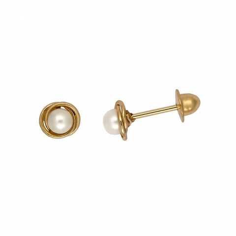 Brinco Torcido Pérola 2,5mm Ouro 18K - VJBR401 - oticasvitoria