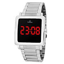 Relógio CHAMPION Digital Led Prata CH40197T - oticasvitoria