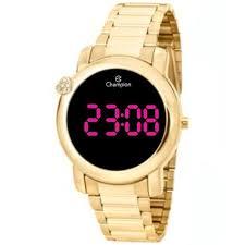 Relógio CHAMPION Digital Led Dourado CH48064J - oticasvitoria