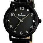 Relógio Champion Feminino Preto de Couro CN24253N - oticasvitoria