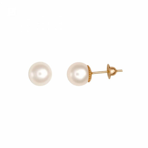 Brinco Pérola 6mm ouro 18k - VJBR058