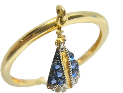 Anel Pingente Nossa Senhora Aparecida Zirconias Ouro 18K - 70032260 - oticasvitoria