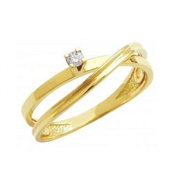 Anel Alça com1 Diamante de 5pts Ouro 18K - VJAN402