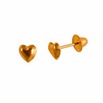Brinco Coração Polido 4mm Ouro 18K - VJBR144 - oticasvitoria
