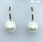 Brinco Pingente 13mm Pérola Shell  Ouro 18K - VJBR666