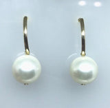 Brinco Pingente 13mm Pérola Shell  Ouro 18K - VJBR666
