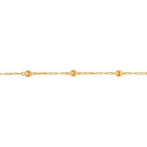 Pulseira Bolinhas 3mm Infantil 18K - VJPU001 - oticasvitoria
