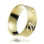 Aliança Reta 7,2mm Personalizada Vazada Ouro 18K - VJ7720JM  (Unitário)