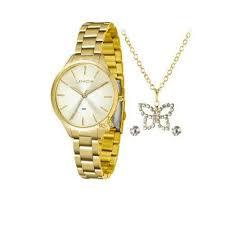 Relógio Lince Feminino Analógico Kit Brinco + Colar LRG4602L KV92 - oticasvitoria