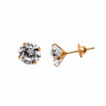 Brinco Pedra 5mm Zircônia Branca Ouro 18K - VJBR424-Z - oticasvitoria