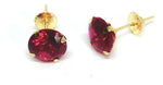 Brinco Pedra 8mm Zircônia Vermelho Ouro 18K - VJBR485-R - oticasvitoria