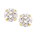 Brinco Pedra 9mm Zircônia Branco Ouro 18K - VJBR742-Z - oticasvitoria