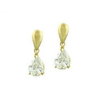 Brinco Pingente Pedra Zircônia Branco Ouro 18K - VJBR393-Z - oticasvitoria