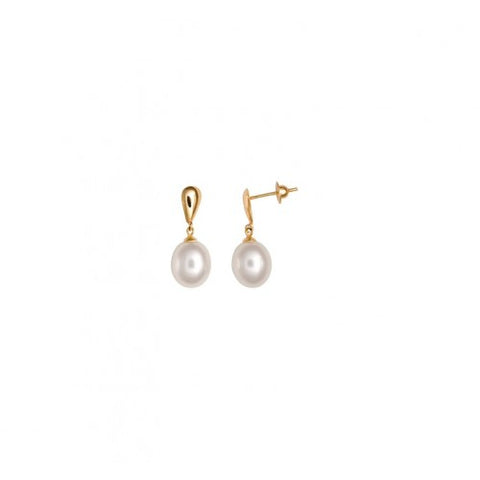 Brinco Pingente Pérola Biwa 6MM Ouro 18K - VJBR325