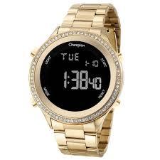 Relógio CHAMPION Digital Led Dourado CH40222H - oticasvitoria