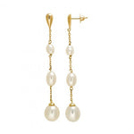 Brinco Pingente Gota Pérola Ouro 18K - VJBR612