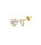Brinco Coração 6MM Zircônia Branco Ouro 18K - VJBR036-Z - oticasvitoria