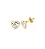 Brinco Coração 6MM Zircônia Branco Ouro 18K - VJBR036-Z - oticasvitoria