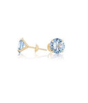 Brinco Pedra 5mm Zircônia Azul Ouro 18K - VJBR424-A - oticasvitoria