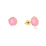 Brinco Pedra 5mm Zircônia Rosa Ouro 18K - VJBR424-P - oticasvitoria