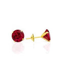 Brinco Pedra 5mm Zircônia Vermelho Ouro 18K - VJBR424-R - oticasvitoria