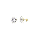 Brinco Pedra 6mm Zircônia Branco Ouro 18K - VJBR435-Z - oticasvitoria