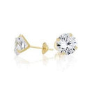 Brinco Pedra 8mm Zircônia Branco Ouro 18K - VJBR485-Z - oticasvitoria