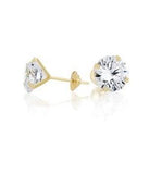 Brinco Pedra 8mm Zircônia Branco Ouro 18K - VJBR485-Z - oticasvitoria