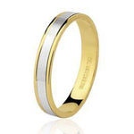 Aliança Reta 3,4mm Bodas de Prata Ouro 18K - VJ0157 (Unitário)