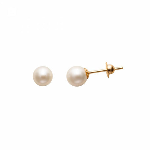 Brinco Pérola 5mm ouro 18k - VJBR056