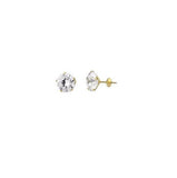 Brinco Pedra 6mm Zircônia Branco Ouro 18K - VJBR435-Z - oticasvitoria