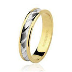Aliança Reta 4,4mm Bodas de Prata Ouro 18K - VJ0132 (Unitário)