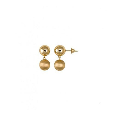Brinco Pingente Bola Fosca 5mm Ouro 18K - VJBR247 - oticasvitoria